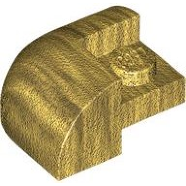pearl gold slope curved 2 x 2 corner round with recessed stud