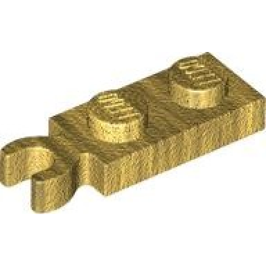 pearl gold plate modified 1 x 2 with clip on end vertical grip