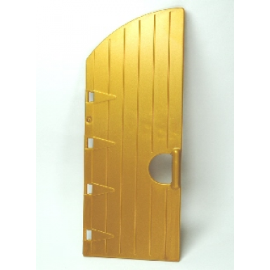 pearl gold duplo door window pane 1 x 3 1 2 x 6 2 3 with curved top and open handle - castle