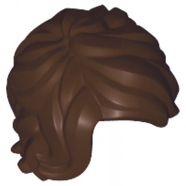 dark brown minifigure hair mid-length tousled with side part