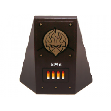 dark brown wedge 4 x 4 triple curved no studs with gold chima eagle emblem rivets and vents pattern sticker - set 70147