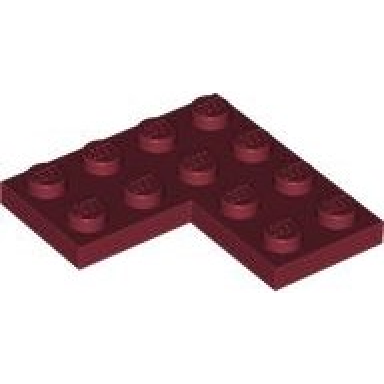 dark red plate 4 x 4 corner