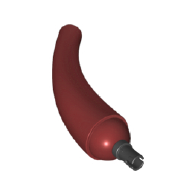 dark red dinosaur tail neck base section with black technic pin