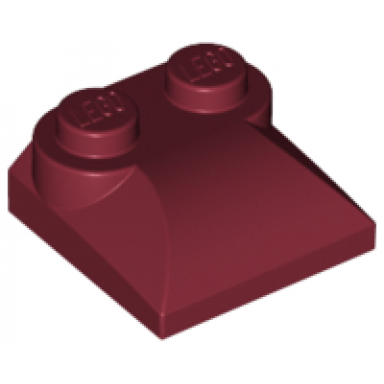 dark red slope curved 2 x 2 x 2 3 with 2 studs and curved sides