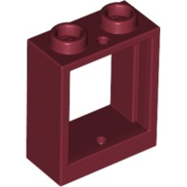 dark red window 1 x 2 x 2 flat front