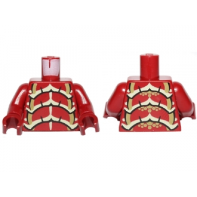 dark red torso galaxy squad buggoid with olive green yellowish green and black exoskeleton pattern dark red arms dark red hands
