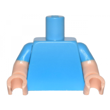 dark azure torso plain light nougat arms with molded dark azure short sleeves pattern light nougat hands
