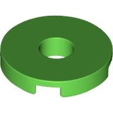 bright green tile round 2 x 2 with hole