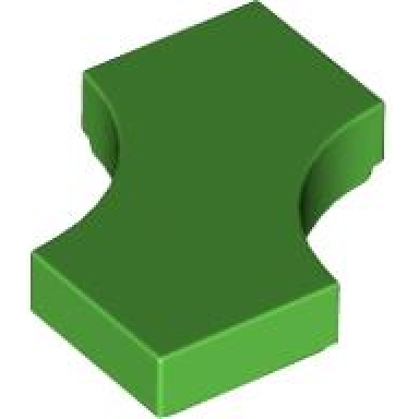 bright green tile modified 2 x 2 with 2 1 x 1 curved cutouts double arrow