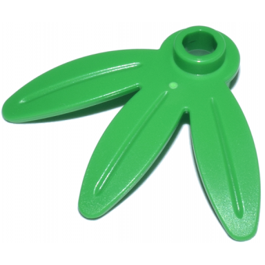 bright green plant plate round 1 x 1 with 3 leaves