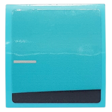 medium azure slope curved 2 x 2 x 2 3 with black stripe and silver line on medium azure background pattern model left side sticker - set 76898