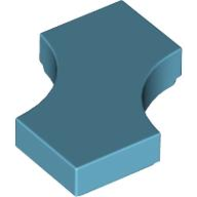medium azure tile modified 2 x 2 with 2 1 x 1 curved cutouts double arrow