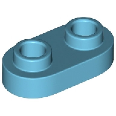 medium azure plate round 1 x 2 with open studs