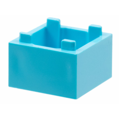 medium azure container box 2 x 2 x 1 - top opening with flat inner bottom