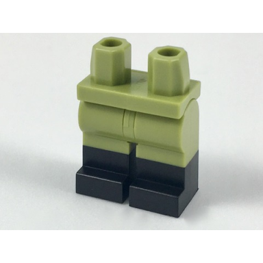 olive green hips and legs with molded black lower legs boots pattern