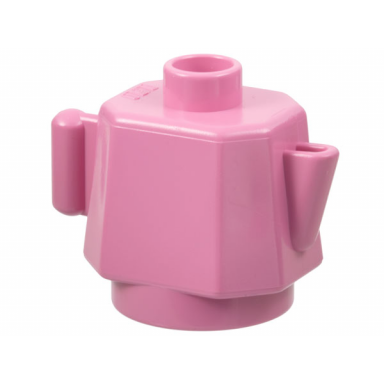 medium dark pink duplo utensil teapot coffeepot round base