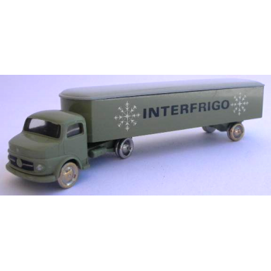sand green ho scale mercedes refrigerated truck interfrigo single axle