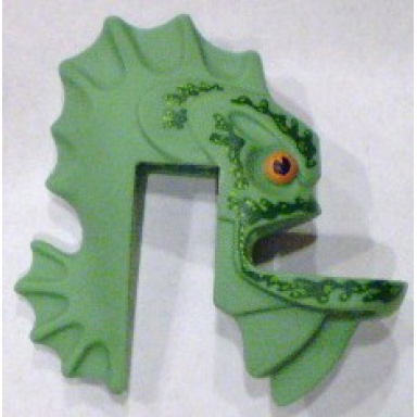 sand green minifigure head modified barracuda pattern
