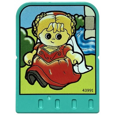 story builder crazy castle card with girl maiden in red dress pattern