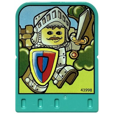story builder crazy castle card with knight carrying shield and sword pattern