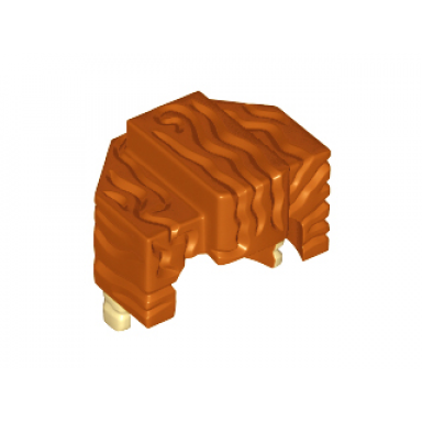 dark orange minifigure hair trapezoid swept back with tan ends pattern