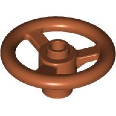 dark orange technic steering wheel small 3 studs diameter