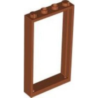 dark orange door frame 1 x 4 x 6 with 2 holes on top and bottom