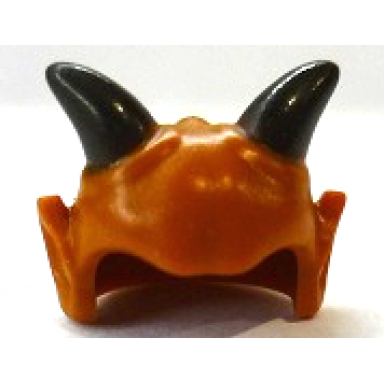 dark orange minifigure headgear head top sw devaronian skull top with black horns pattern labria karduesaimalloc