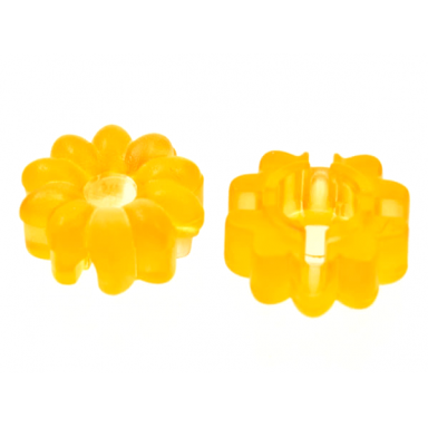 trans-light orange clikits icon flower 10 petals 2 x 2 small with hole frosted solid and transparent colors