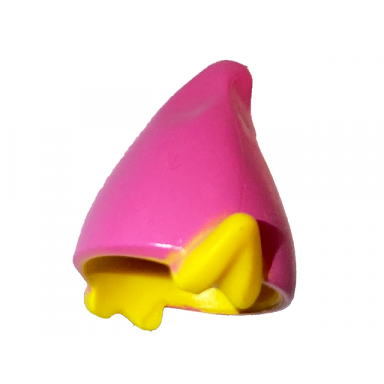yellow minifigure headgear hat elf dwarf with pointed ears with dark pink top pattern bam