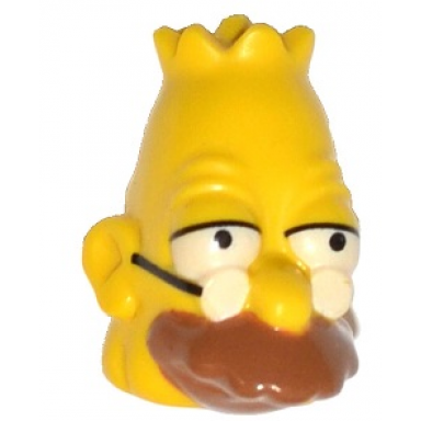 yellow minifigure head modified simpsons grandpa simpson pattern