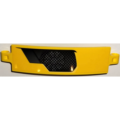 yellow technic panel curved 3 x 13 with fan and black grille pattern model right side sticker - set 42114