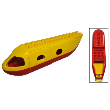 duplo airplane jetliner fuselage with red base