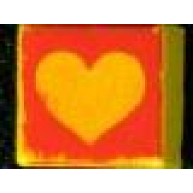 yellow tile 1 x 1 with yellow heart pattern