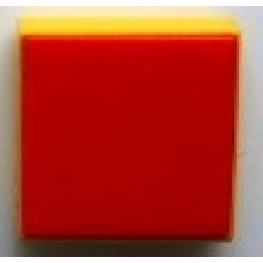 yellow tile 1 x 1 with scala red top pattern