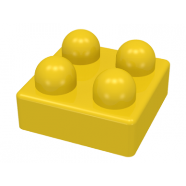 yellow primo brick 2 x 2