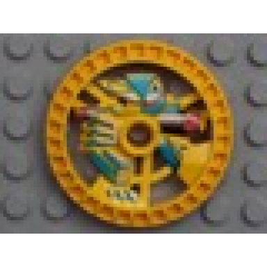 yellow technic disk 5 x 5 - roborider talisman wheel skeleton mold with robot pattern