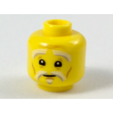 yellow minifigure head white and gray eyebrows and goatee dark orange wrinkles concerned expression pattern sensei wu