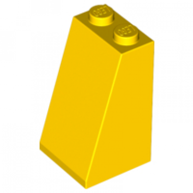 yellow slope 75 2 x 2 x 3 - solid studs