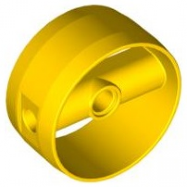 yellow cylinder 4 x 4 x 1 2 3 with pin holes and center bar