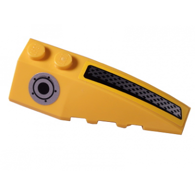 yellow wedge 6 x 2 right with silver fuel intake and silver grille pattern stickers - set 8183