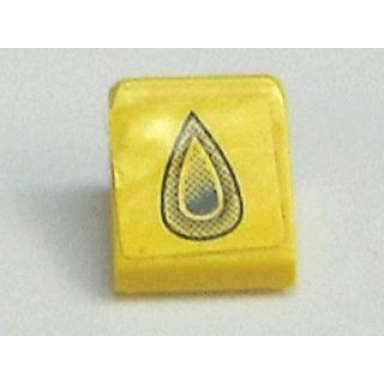 yellow slope 30 1 x 1 x 2 3 with gray drop pattern sticker - set 8161
