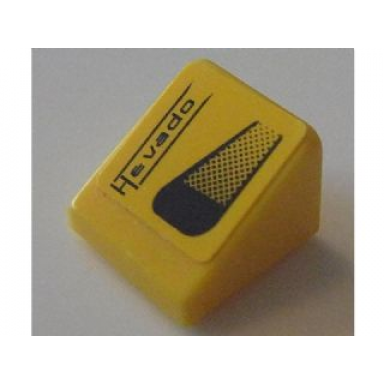 yellow slope 30 1 x 1 x 2 3 with air intake and hevado pattern model right side sticker - set 8154