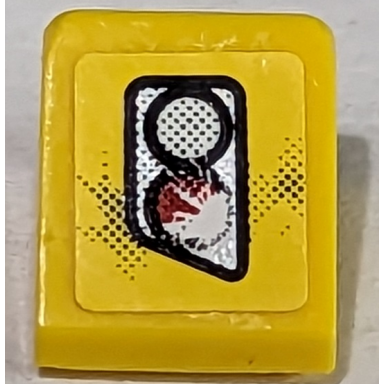 yellow slope 30 1 x 1 x 2 3 with damaged taillight pattern sticker - set 8182