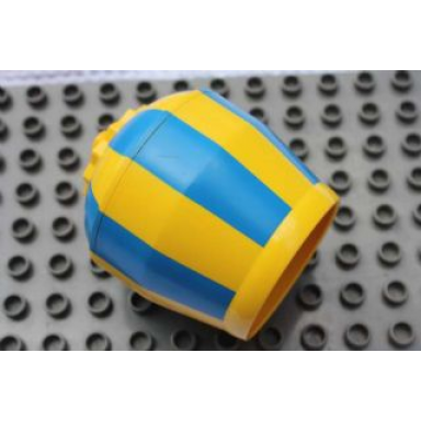 yellow duplo cement mixer bucket with blue stripes pattern