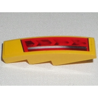 yellow slope curved 4 x 1 with red taillight and silver stripe pattern model left side sticker - set 8169