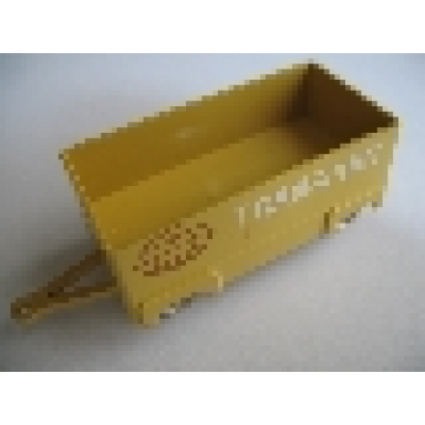 yellow ho scale mercedes box trailer without gray top