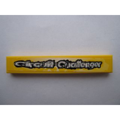 yellow tile 1 x 6 with circuit challenger pattern sticker - set 8183
