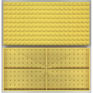 yellow brick 10 x 20 without bottom tubes with cross support early baseplate