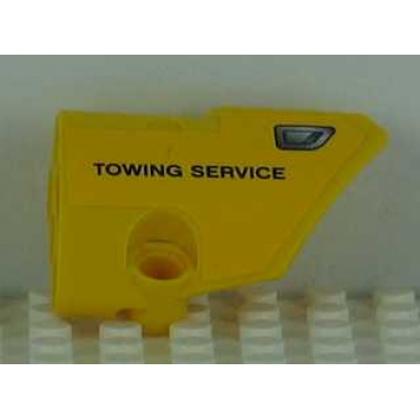 yellow technic panel fairing 2 small smooth short side b with towing service and vent pattern sticker - set 8109
